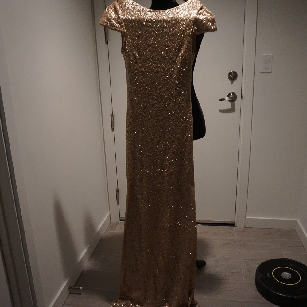 Sorella Vita Gold Sequins bridesmaid or prom dress